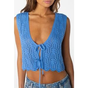 NWT Roxy Beach Bound Crochet Crop Sweater Vest Women's Medium